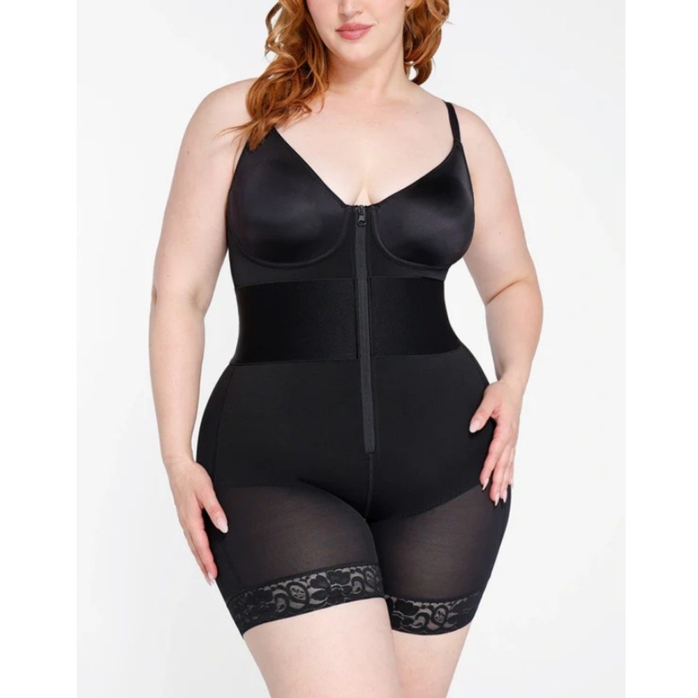 Shapellx Black AirSlim‎ ElasticFuse Waistband Shaping Bodysuit Size XL NWT